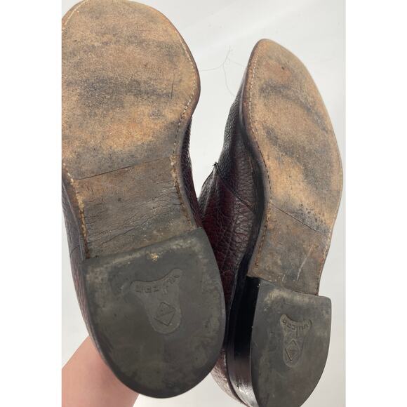 Rare Vintage FLORSHEIM ankle boot pebble leather mens size 10.5 D US made brown - Picture 6 of 9